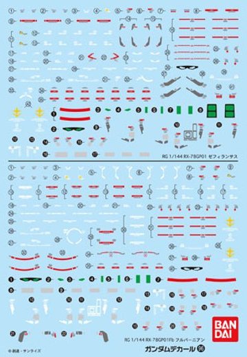 高达デカールVol.96 RG高达试作1号机ゼフィランサス用/高达试作1号机フルバーニアン用 | Hpoi手办维基