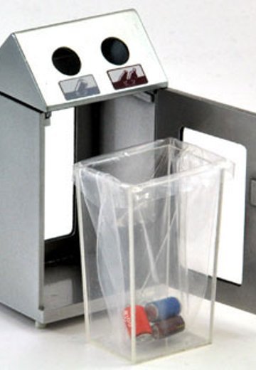 1/12スケール 鉄道小物系列 EK-05 駅のゴミ箱（ステンレスタイプ）