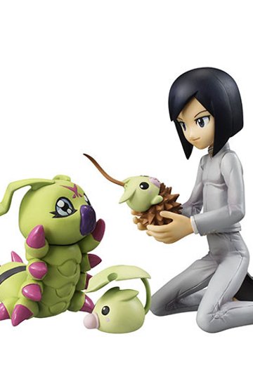 G.E.M. 数码暴龙大冒险 02 一乗寺 贤&リーフモン&ミノモン&ワームモン  | Hpoi手办维基