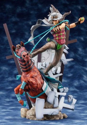 High Standard Statue JoJo的奇妙冒险&スティール・铁球・ラン 杰洛・谢皮利&威尔キリー Normal Ver.  | Hpoi手办维基