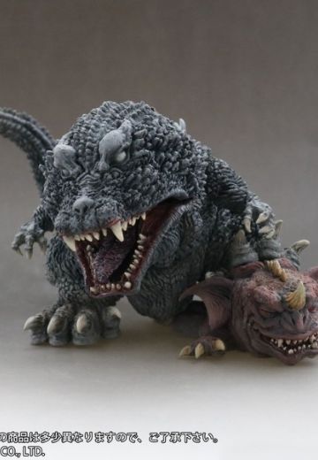 Q版拟真系列 哥斯拉・摩斯拉・王者基多拉 大怪兽总攻击2001 哥斯拉&巴拉刚 少年RIC限定 | Hpoi手办维基
