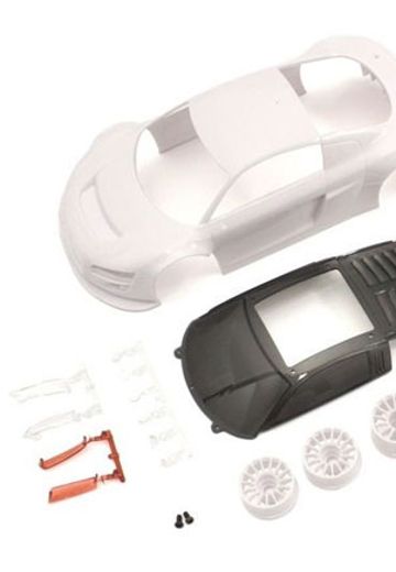 奥迪 R8 LMS 夜赛 白色车身 套装 带无漆轮 | Hpoi手办维基