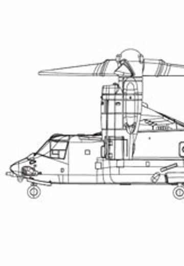 1/350 舰船模型系列 No.14 EX-1 日本陆上自卫队 鱼鹰(V-22) V-22倾转旋翼机 4机SET  | Hpoi手办维基