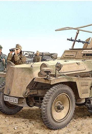 1/35 WW.II 德国陆军 Sd.Kfz.250/3 半履带轻型装甲车＆隆美尔手办