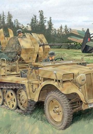 1/35 WW.II 德国军 1t半运输车 Sd.Kfz. 搭载10/5 20mm防空炮 | Hpoi手办维基
