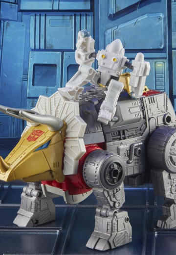 变形金刚玩具 经典电影系列 86-07 领袖级 变形金刚大电影 机器恐龙 铁渣 与 丹尼尔·维特维奇