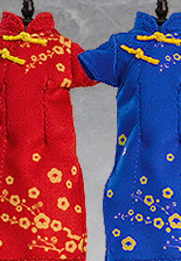 粘土娃 服装套装 旗袍（红色/蓝色）