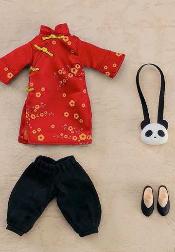 粘土娃 服装套装 长款唐装(红色/蓝色)