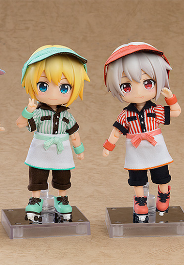 粘土娃 服装套装 男生餐厅制服（绿色/橘色） | Hpoi手办维基