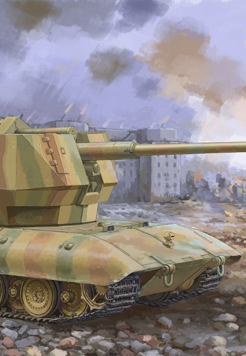 编号：09585 1/35 装甲车辆系列 E-100 防空坦克 (搭载Flak40型128毫米炮)