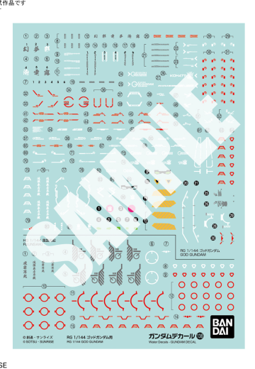 高达水贴编号138 RG神高达专用 | Hpoi手办维基