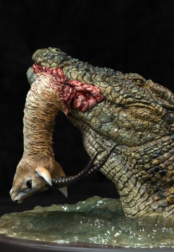 博物系列 尼罗鳄捕食汤氏瞪羚 | Hpoi手办维基
