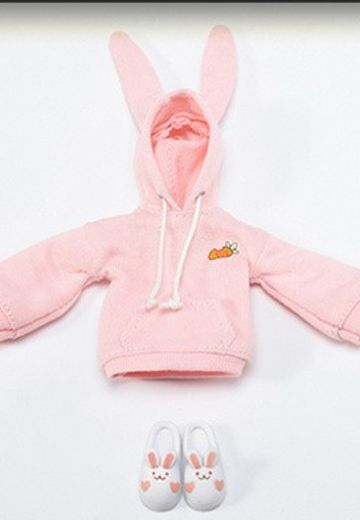 樱粉色兔耳布制卫衣+白色兔子拖鞋套装 | Hpoi手办维基