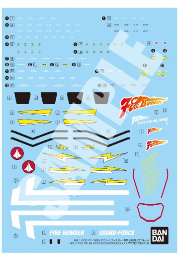 HG 1/100 VF-19改 烈焰女武神（喇叭装备型）的专用水贴 | Hpoi手办维基