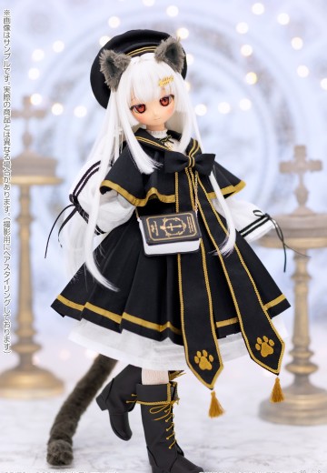 AOD527-FFB s*t*j × 艾莉丝收集 小型 芙露露～毛绒绒的牧师小猫～黑猫