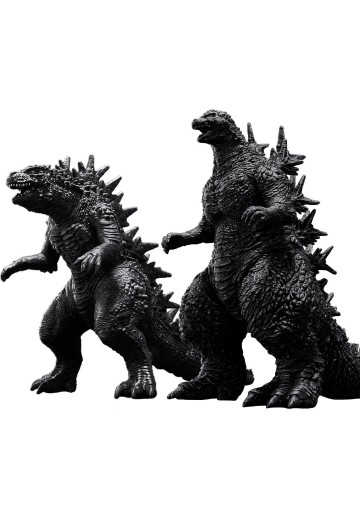 电影怪兽系列  哥斯拉-1.0 哥斯拉+吴尔罗（传说哥斯拉） 黑白配色