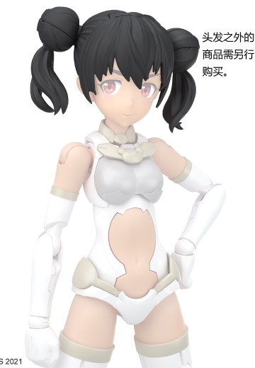 30MS 选装发型配件10 款式共4种 双马尾7[黑色1]