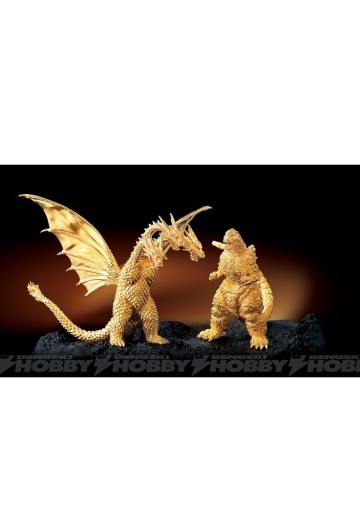 哥斯拉诞生60周年 哥斯拉大战基多拉 纯金模型 | Hpoi手办维基