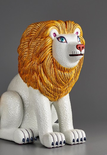 三沢厚彦 ANIMALS 狮子 金色 软胶完成品