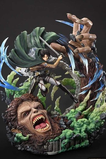 UPMAOT-02S 进击的巨人 利威尔 VS 兽之巨人 | Hpoi手办维基