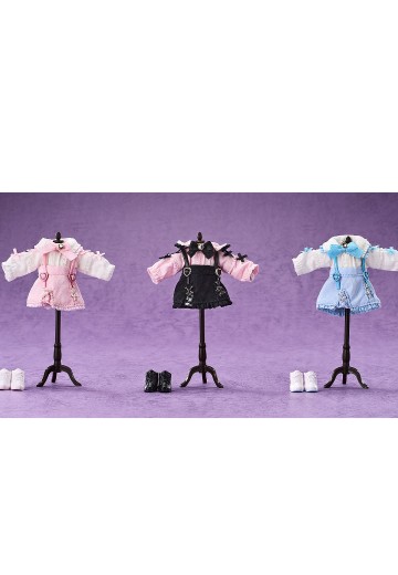 粘土娃 服装套组 背带裙套装（粉红与黑／白与粉红／白与萨克森蓝） | Hpoi手办维基