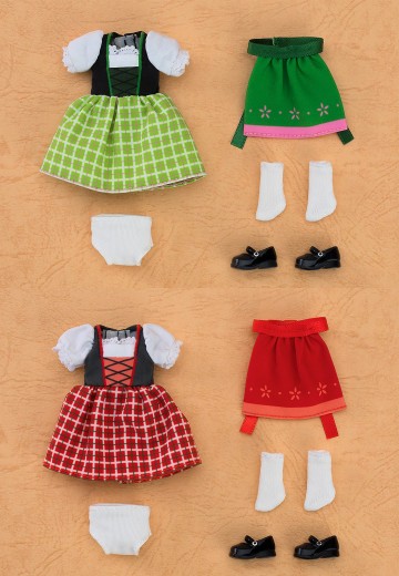 粘土娃 服装套组 世界之旅：德国女孩（红色/绿色） | Hpoi手办维基