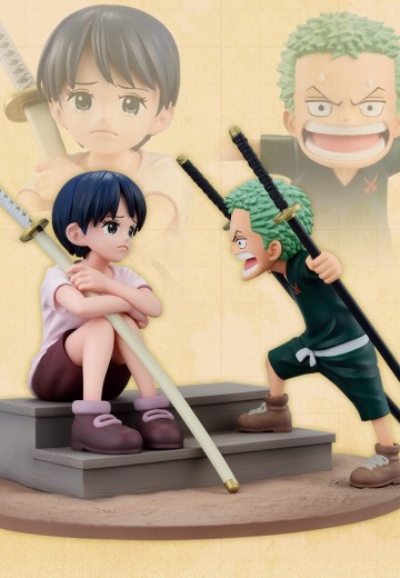 一番赏 航海王 ROAD TO DAWN -冒险的轨迹- C奖 追忆往昔-罗罗诺亚·佐罗 与 古伊娜- | Hpoi手办维基