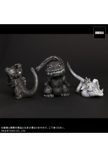 Q版拟真 哥斯拉（2016）3形态套装 黑白版