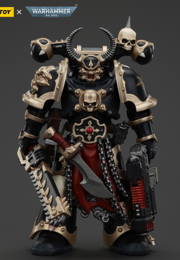 战锤40000 混沌星际战士 黑色军团 装备复合热熔枪和链锯剑的神选战士