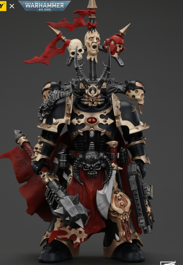 战锤40000 混沌星际战士 黑色军团 装备爆矢枪和动力槌的神选勇士