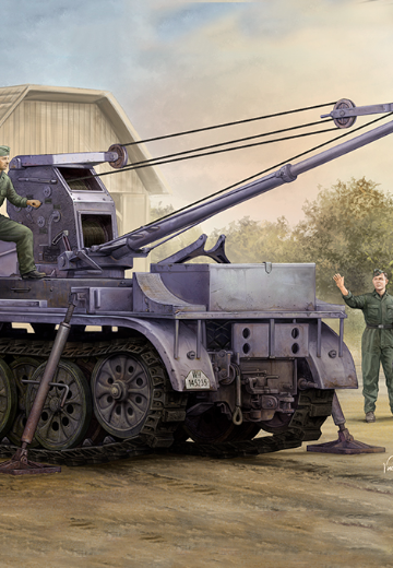 编号：09576 1/35 装甲车辆系列 Sd.Kfz.9/1 18吨半履带搭载6吨级起重机 | Hpoi手办维基