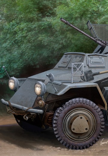 编号:83815 1/35 装甲车辆系列 德国 德国 Sd.Kfz.222装甲侦察车（1批次） | Hpoi手办维基