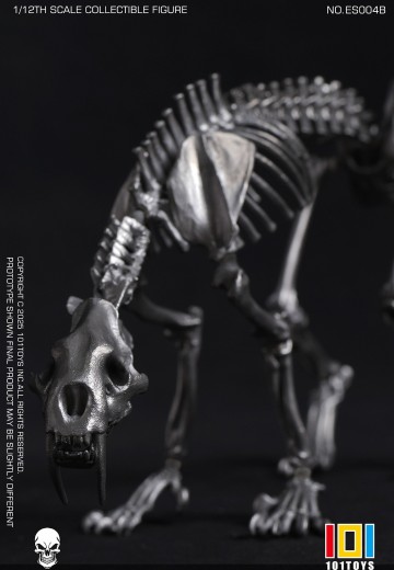 NO.ES004B 掌上精灵系列 剑齿虎骷髅骨架素体-银色版 | Hpoi手办维基