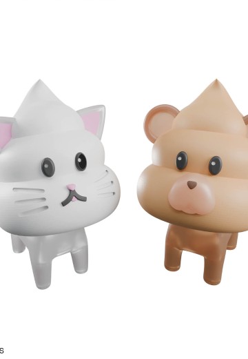 黏土模型套件 动物便便套装1 猫与熊 | Hpoi手办维基