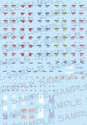 女神装置 M.S.G PUNI★MOFU 雪兔 眼睛水贴套装