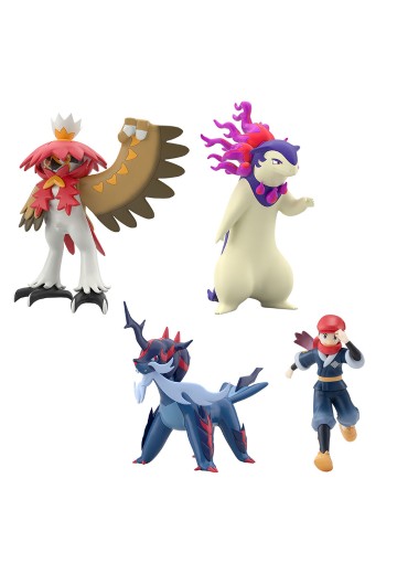 宝可梦比例世界 洗翠地区 明耀+火暴兽（洗翠的样子）+大剑鬼（洗翠的样子）+狙射树枭（洗翠的样子） | Hpoi手办维基