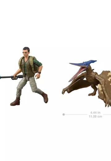 侏罗纪世界哈蒙德系列可动人偶与恐龙（亨利·卢米斯博士与幼年翼龙） | Hpoi手办维基