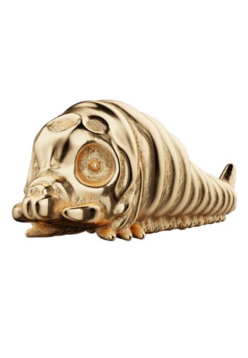 「魔斯拉（幼虫）」（1992）迷你黄金模型（18K黄金） | Hpoi手办维基