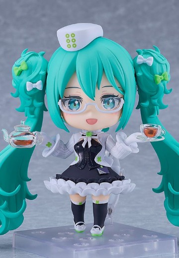 良笑赏 初音未来 2025 Autumn  最终大奖 粘土人#2775-b 初音未来 眼镜×咖啡厅 异色版 | Hpoi手办维基