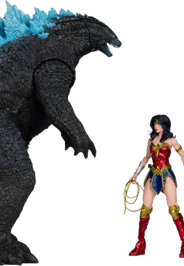 DC多元宇宙正义联盟 神奇女侠对决原子吐息哥斯拉 可动人偶 双人套装 | Hpoi手办维基