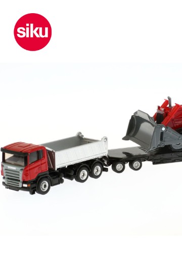 1854 斯堪尼亚6×4自卸卡车+全挂拖车+利勃海尔784推土机 | Hpoi手办维基