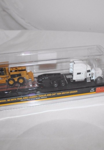 55414 彼得比尔特389+Trail King低平板拖车+CAT163H平地机