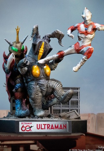 SA8067 杰克奥特曼 VS 杰顿二世 & 百特星人 战斗场景立体雕像