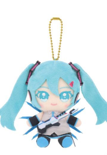 高达45周年 × 初音未来 Q版坐姿毛绒玩偶 初音未来×强袭自由高达贰式