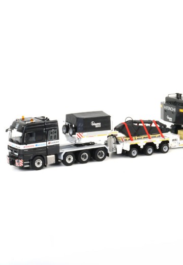 04-1108 梅赛德斯-奔驰8×4牵引卡车+索埃勒平板车+日立ZX870挖掘机