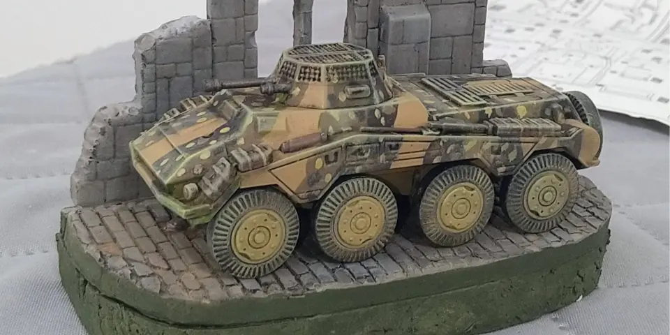 4d sd.kfz.234/1装甲车+石膏小场景