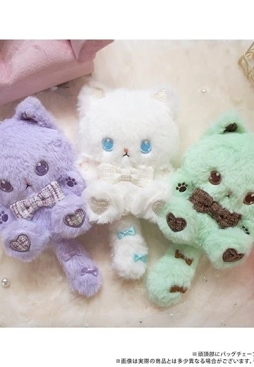 ORIGINAL TAPI蝴蝶结猫咪玩偶 粗花呢丝带