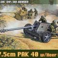 1/35 WW.II 德国陆军 7.5cm 反坦克炮 Pak40＆砲兵 