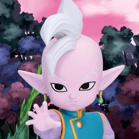 龙珠大魔 小界王神 附带背景板的珍藏人偶