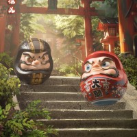 大願达摩 与 商売繁盛达摩